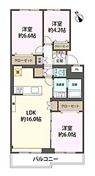 アルス等々力 3LDKの間取図画像