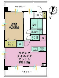 南青山コンド 1LDKの間取図画像