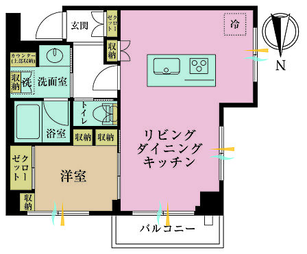 1LDK 間取り