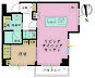 間取り：1LDK、専有面積40.05m2、バルコニー面積2.16m2