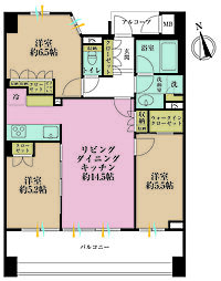 ザ・パークハウス南大井 3LDKの間取図画像