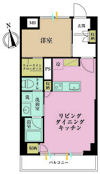 トーア西早稲田マンション 1LDKの間取図画像
