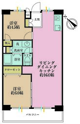 マンション第二恵比須苑 2LDKの間取図画像