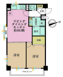 ラコスタ6池上 2LDKの間取図画像