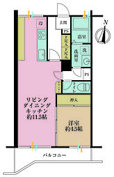 更竹ハイツ 1LDKの間取図画像