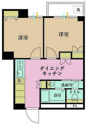 池袋SYマンション 2DKの間取図画像