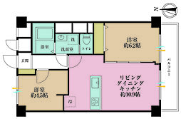 烏山コーポビアネーズ 1SLDKの間取図画像