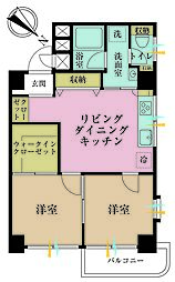 上馬マンション 2LDKの間取図画像