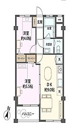 上馬第二コーポラス 2DKの間取図画像