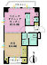 間取り：1LDK、専有面積37.08m2、バルコニー面積6.55m2