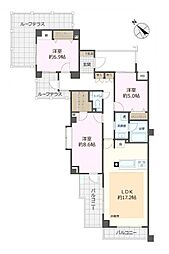朝日マンション目黒 3LDKの間取図画像