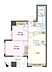 間取り：2LDK、専有面積51.61m2、バルコニー面積5m2