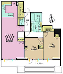 三田ガーデンヒルズ サウスヒル 2LDKの間取図画像