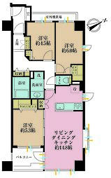 鶴見中央パーク・ホームズ 3LDKの間取図画像