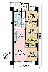 コスモ平井ロイヤルフォルム 2SLDKの間取図画像