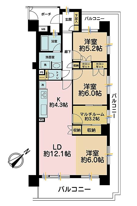 2SLDK 間取り