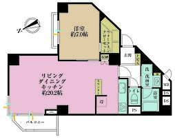 チュリス氷川坂 1LDKの間取図画像