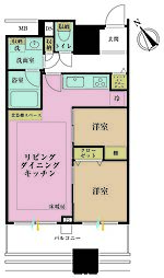 シティタワー池袋 2LDKの間取図画像