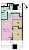 間取り：2LDK、専有面積46.45m2、バルコニー面積9.09m2