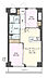 間取り：2LDK、専有面積50.89m2、バルコニー面積5.1m2