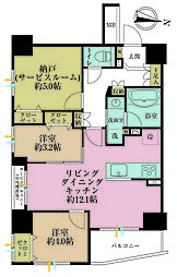 ナイスブライトピア世田谷千歳台 2SLDKの間取図画像