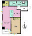 間取り：1LDK、専有面積44.96m2、バルコニー面積3.03m2