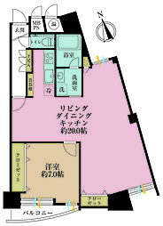 シャンボール北新宿 1LDKの間取図画像