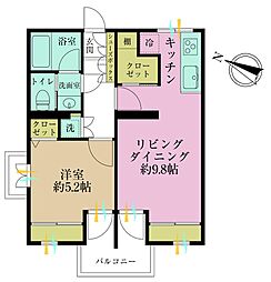 晴紀館 1LDKの間取図画像