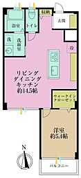マンション下目黒苑 1LDKの間取図画像
