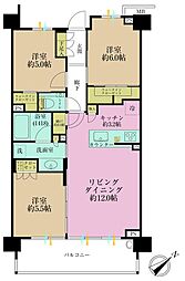 シティハウス中野テラス 3LDKの間取図画像