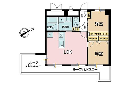 2LDK、専有面積52.26?
