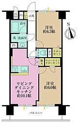 芝パークサイドハイツ 2LDKの間取図画像