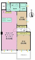 マンション恵比須苑 2LDKの間取図画像