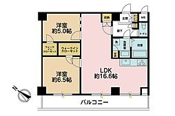 ハイラーク川崎 2LDKの間取図画像