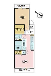 南麻布ローヤルコーポ 1LDKの間取図画像