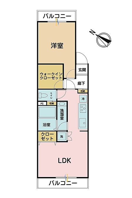 1LDK 間取り