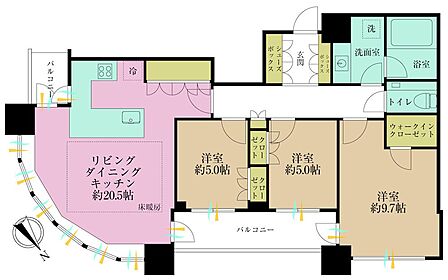 3LDK 間取り