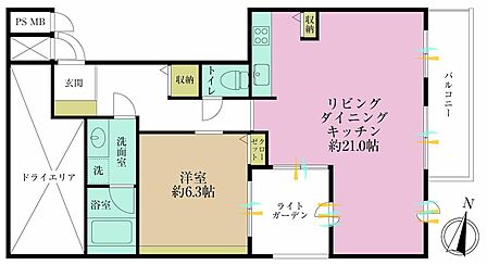 1LDK 間取り