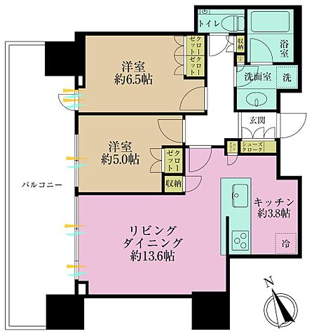 2LDK 間取り
