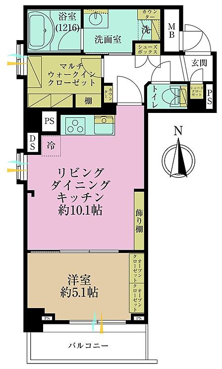 1LDK 間取り