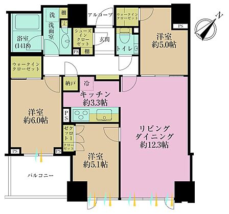 3LDK 間取り