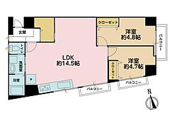 山王アイチマンション 2SLDKの間取図画像