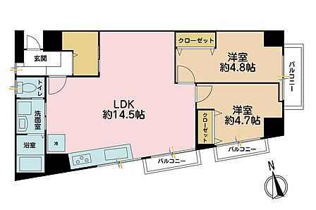 2SLDK 間取り
