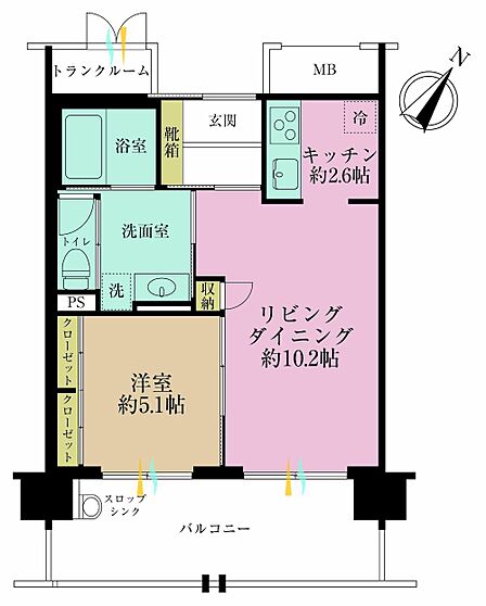 1LDK 間取り