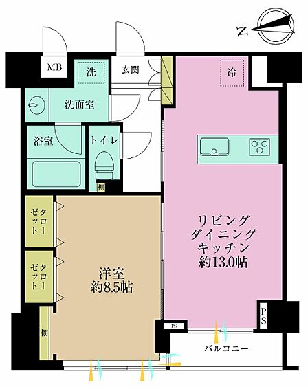 1LDK 間取り
