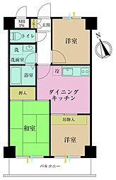 ライオンズマンション中落合 3DKの間取図画像