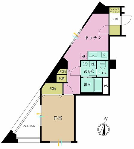 1K、専有面積38.03?、バルコニー面積6.75?