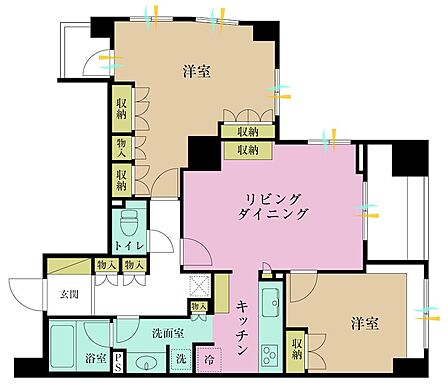2LDK、専有面積68.54?