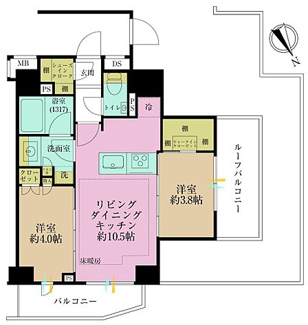 2LDK 間取り