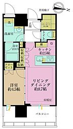 リビオタワー品川 1LDKの間取図画像